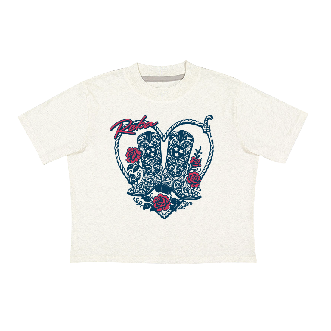 Boots & Hearts Ladies Crop Tee