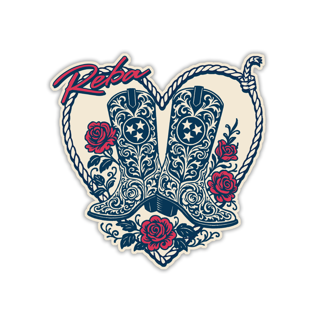 Boots & Hearts Sticker